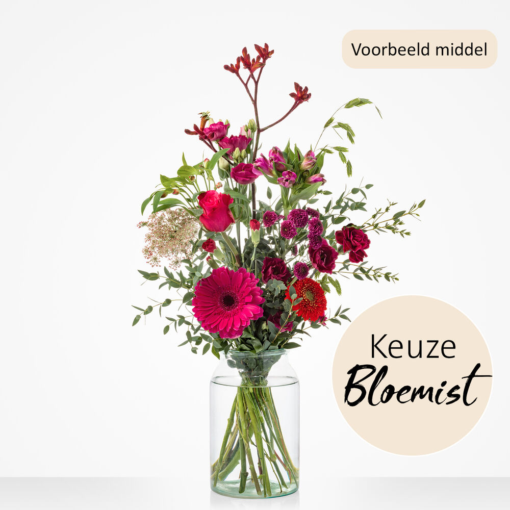 Plukboeket rood - Keuze bloemist