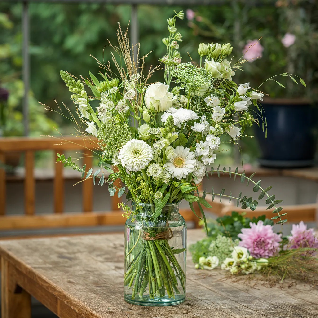 groen gekeurd selectie boeket wit