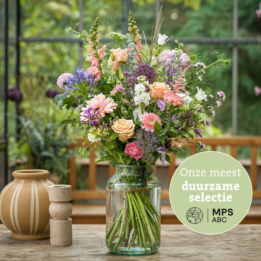 Green approved sympathy bouquet
